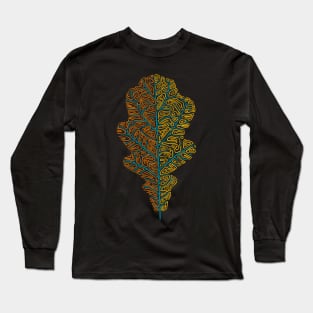 Topographic Mountain Oak Leaf Long Sleeve T-Shirt
